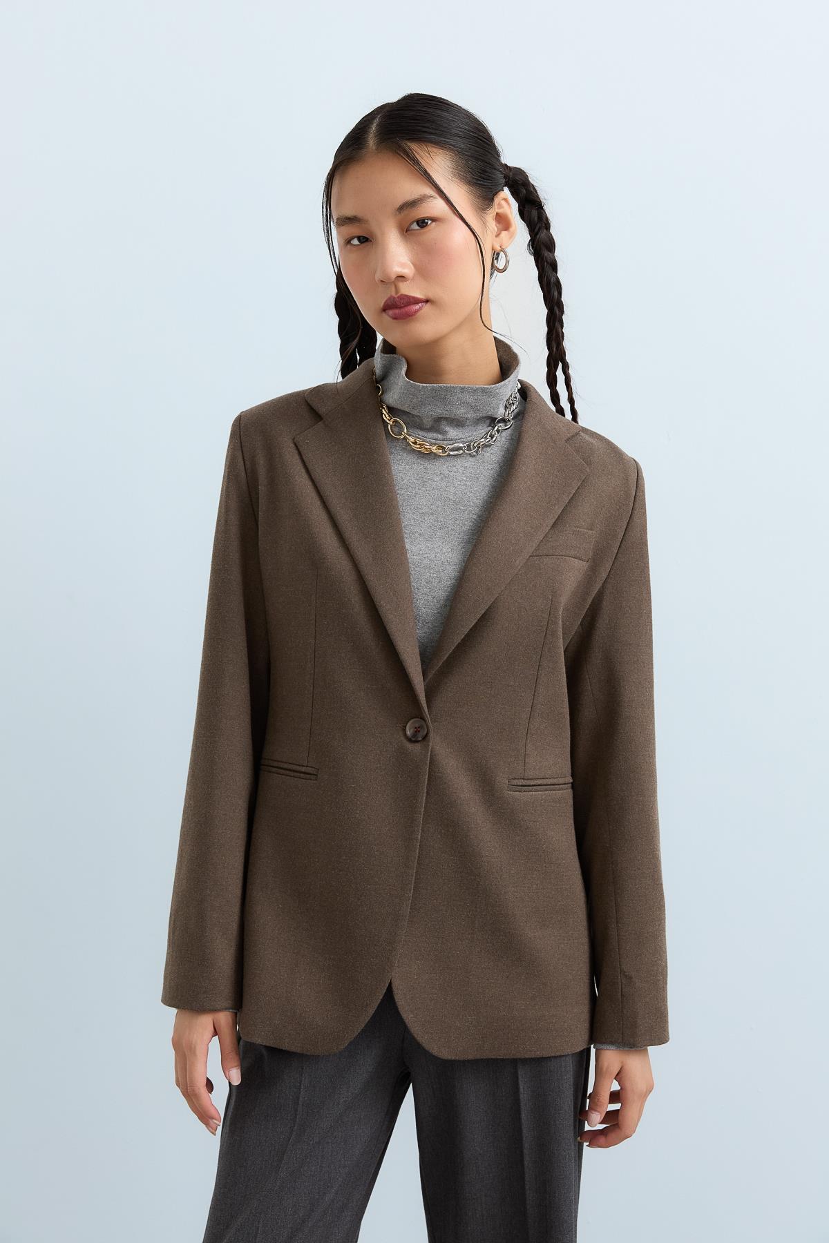 Fitted Classic Jacket - Light Brown