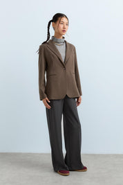 Fitted Classic Jacket - Light Brown