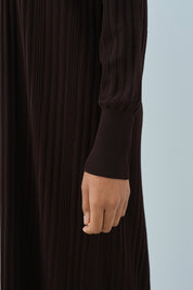 Ribbed Rayon Dress - Coffee