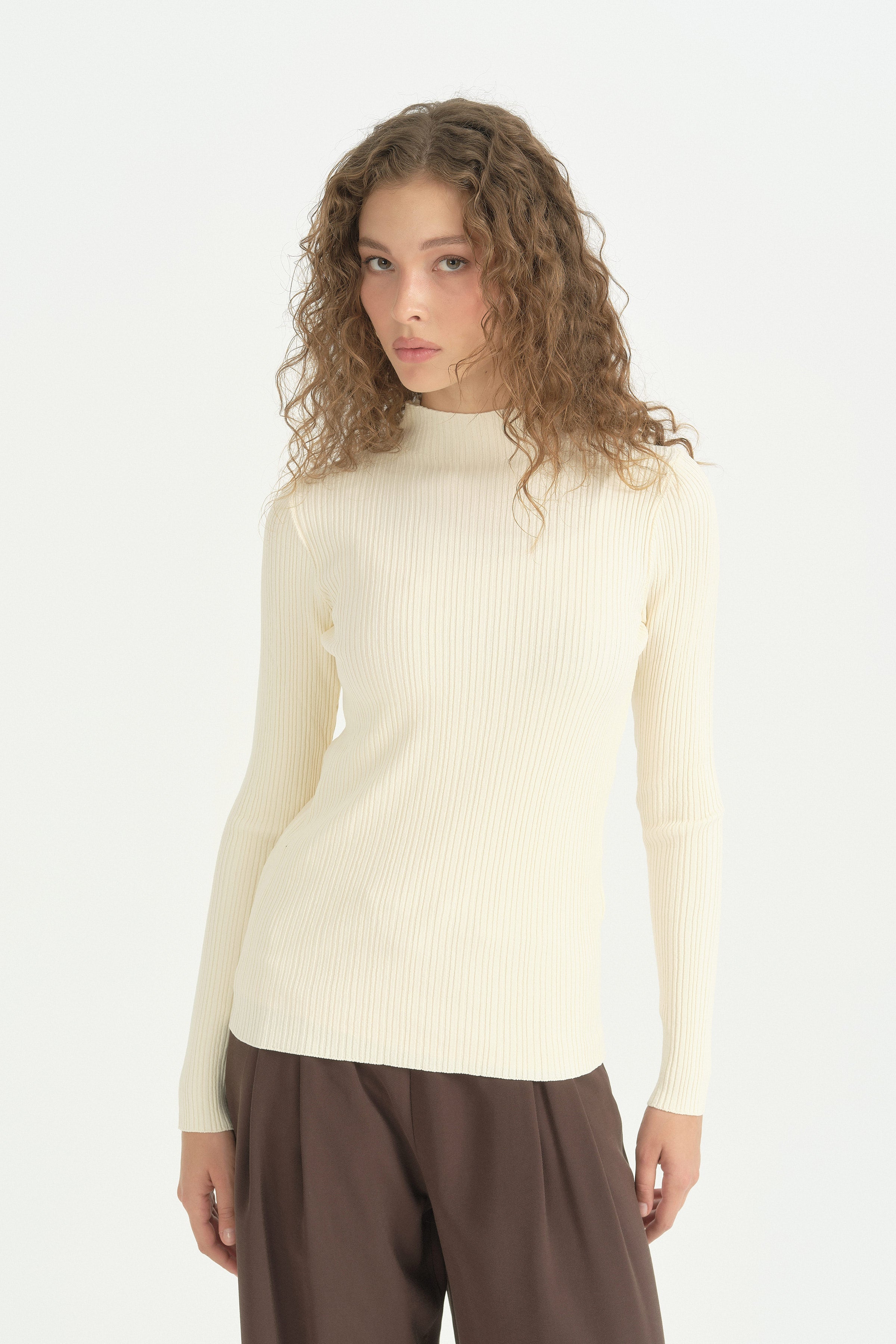 Fitilli Triko Body Bluz - Ekru