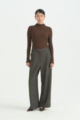 Fitilli Triko Body Bluz - Kahve