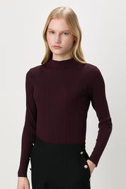 Fitilli Triko Rayon Bluz - Bordo