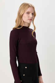 Fitilli Triko Rayon Bluz - Bordo