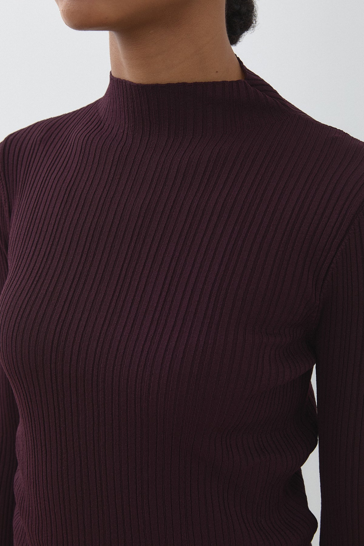 Fitilli Triko Rayon Bluz - Bordo
