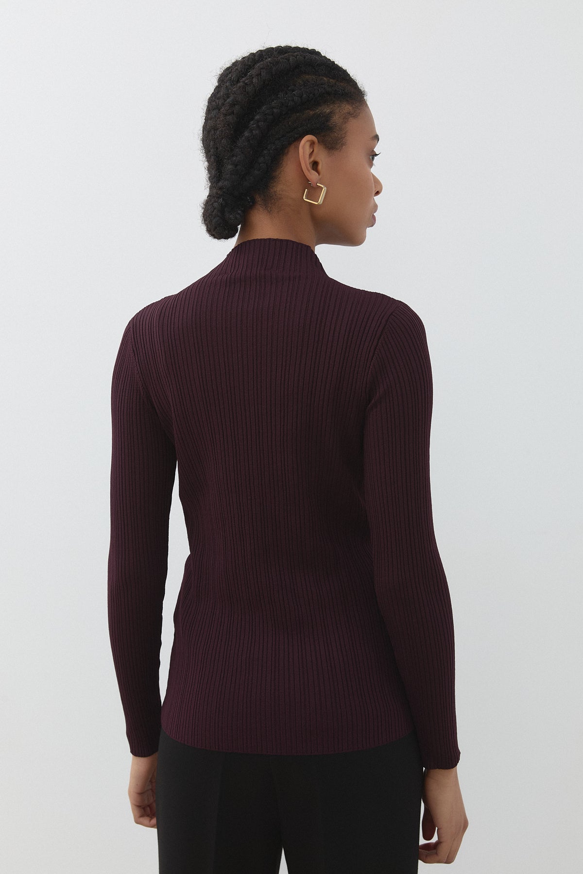 Fitilli Triko Rayon Bluz - Bordo