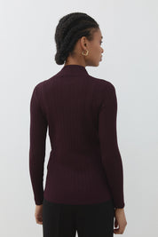 Fitilli Triko Rayon Bluz - Bordo