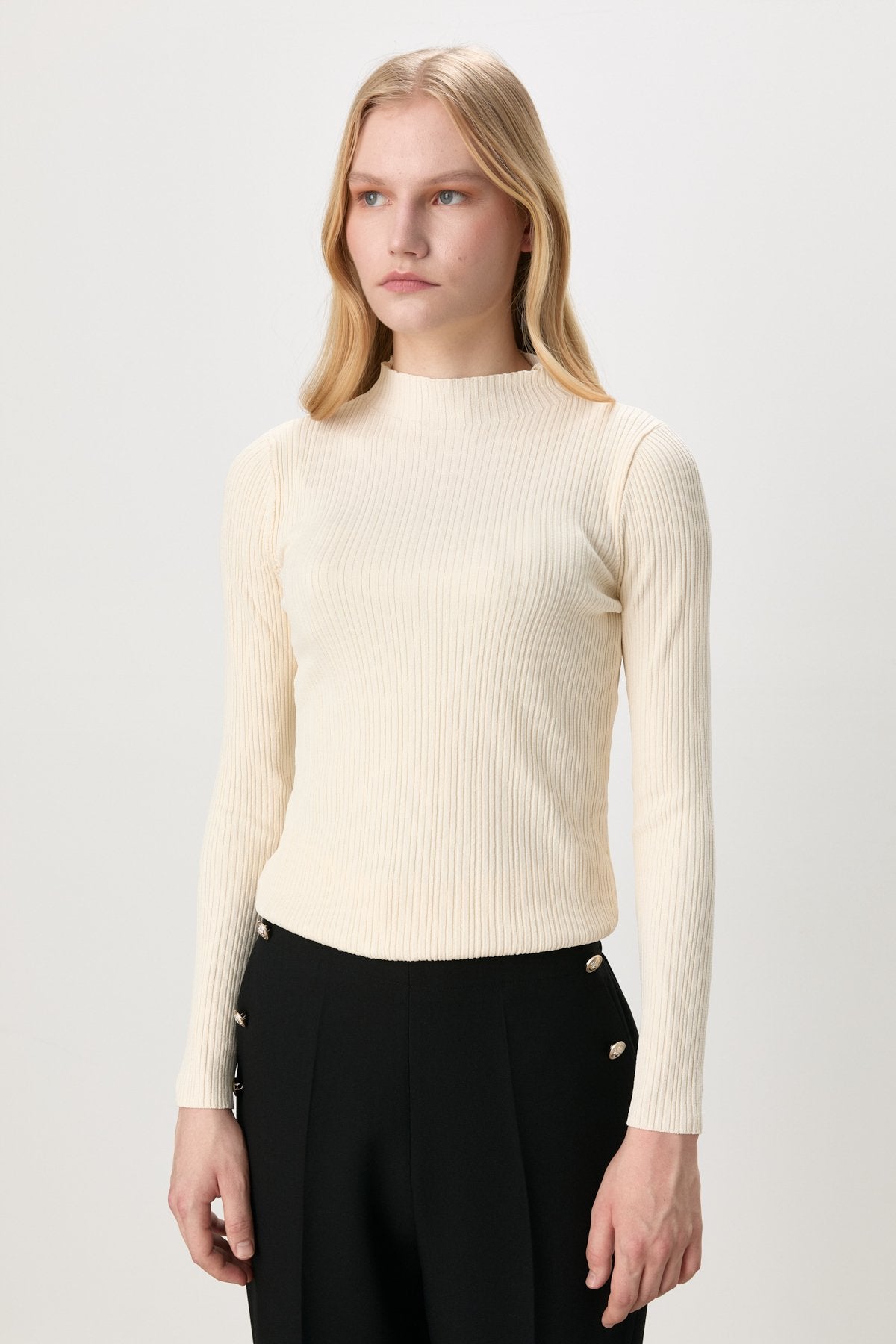 Fitilli Triko Rayon Bluz - Ekru