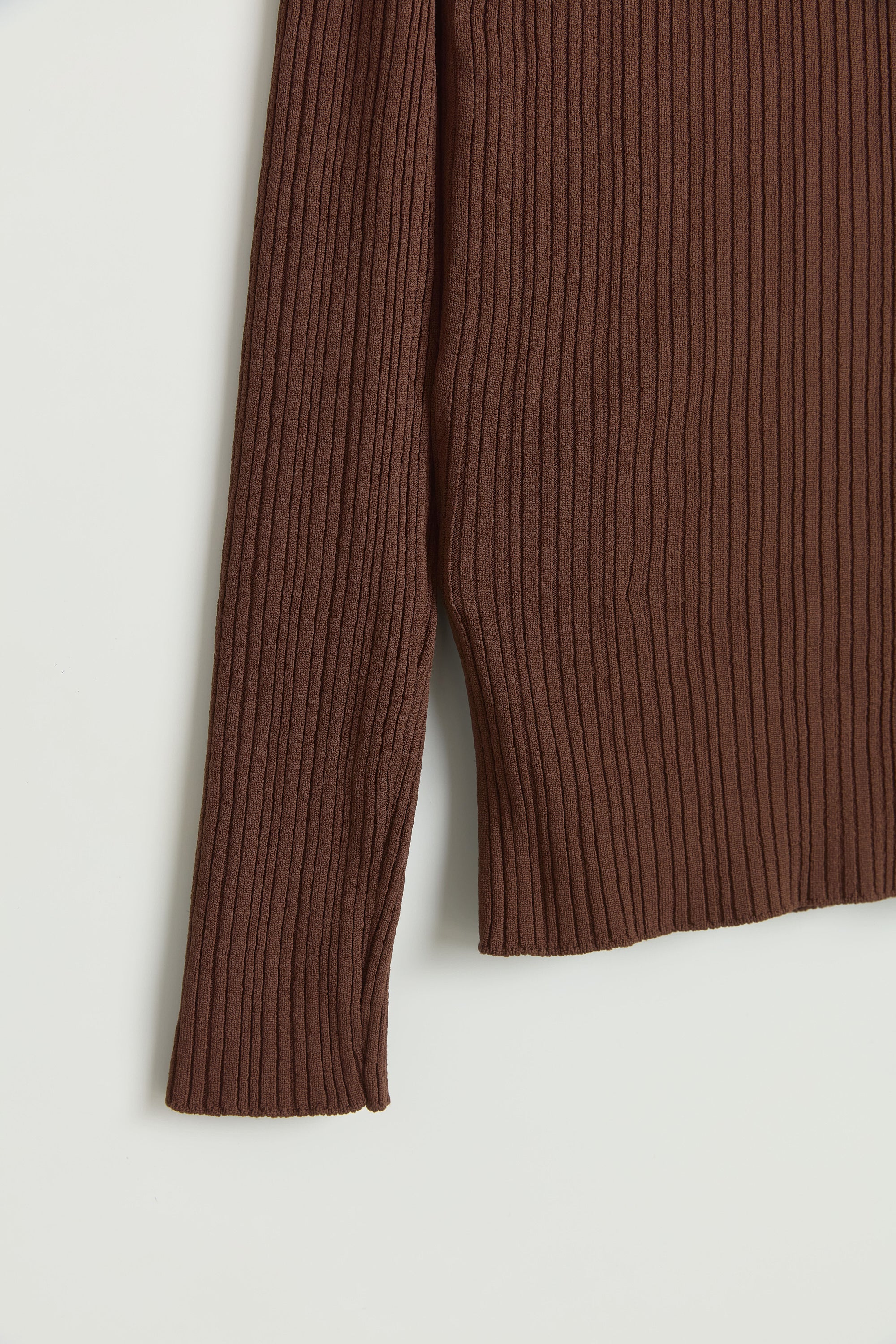 Fitilli Triko Rayon Bluz - Kahve