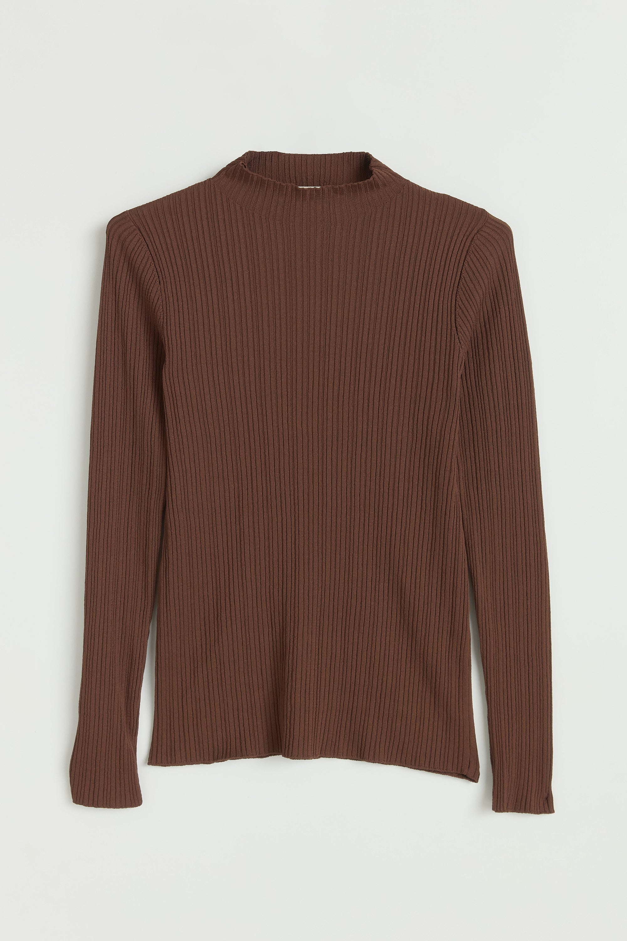 Fitilli Triko Rayon Bluz - Kahve