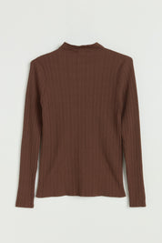 Fitilli Triko Rayon Bluz - Kahve