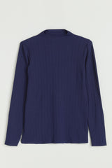 Fitilli Triko Rayon Bluz - Lacivert