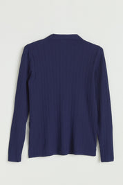 Fitilli Triko Rayon Bluz - Lacivert