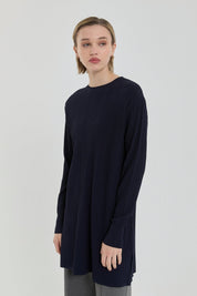 Fitilli Triko Tunik - Lacivert