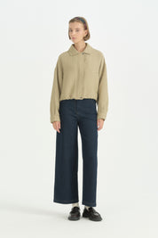 Floral Desenli Crop Kapitone Ceket - Kekik