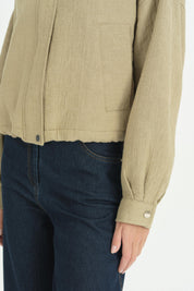 Floral Desenli Crop Kapitone Ceket - Kekik