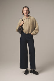 Floral Desenli Crop Kapitone Ceket - Kekik