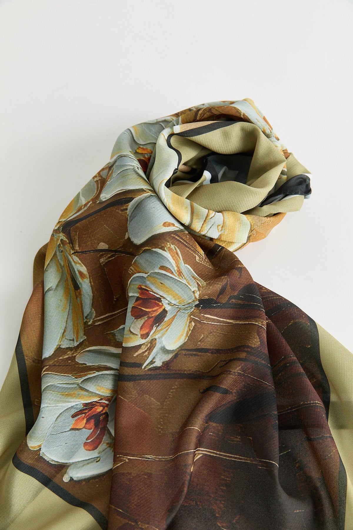 Floş Natural Fly Eşarp - Camel
