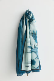 Floss Natural Fly Scarf - Blue