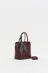 Fular Aksesuarlı Satchel Çanta - Bordo