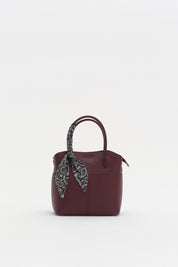 Fular Aksesuarlı Satchel Çanta - Bordo