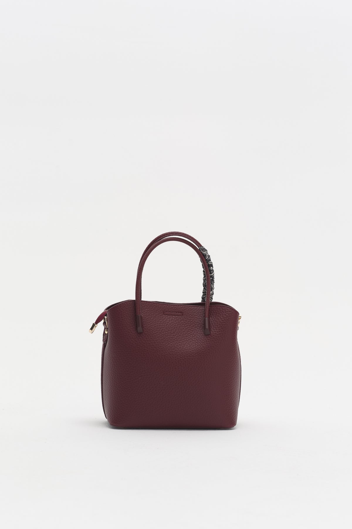 Fular Aksesuarlı Satchel Çanta - Bordo