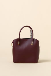 Tote Bag with Scarf Accessory - Burgundy