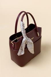 Tote Bag with Scarf Accessory - Burgundy