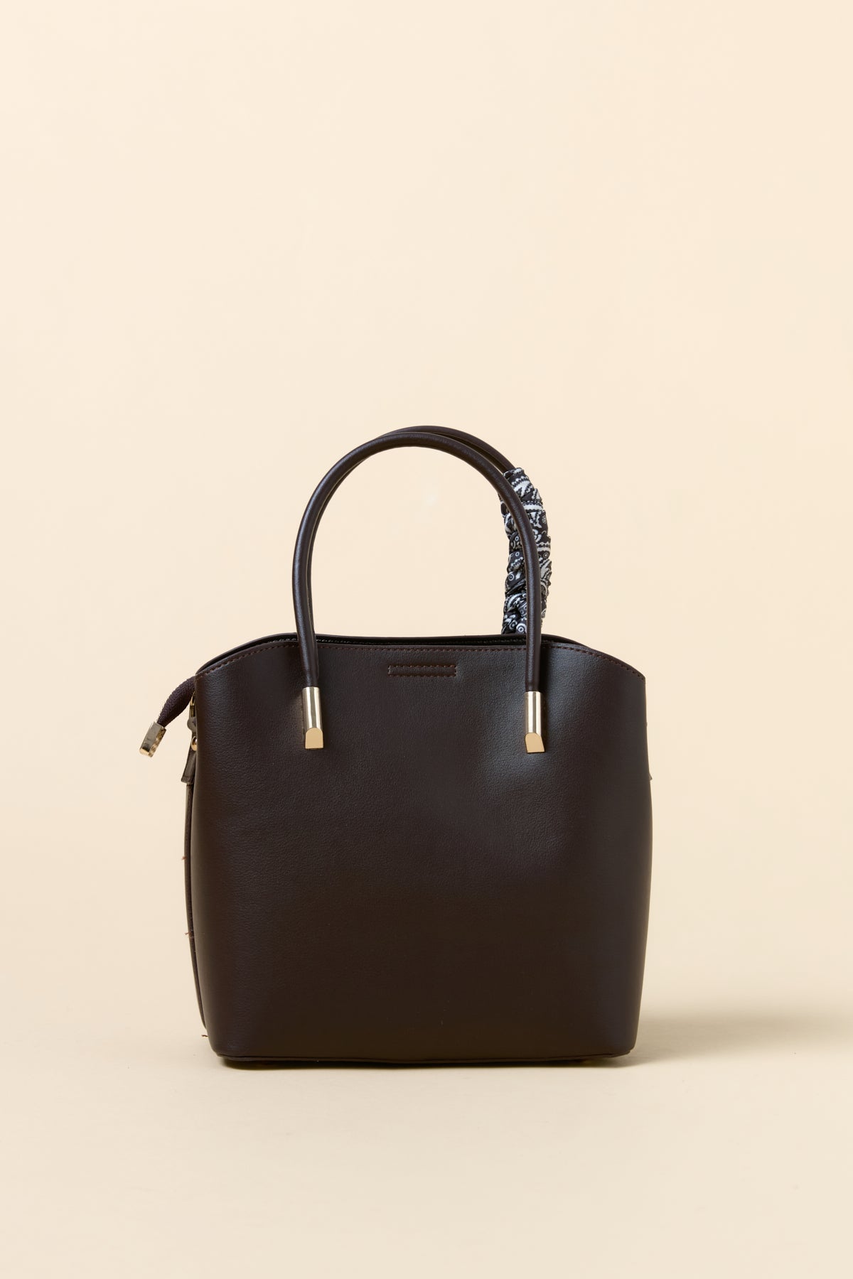 Tote Bag with Scarf Accessory - Coffee