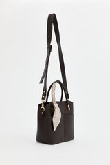 Tote Bag with Scarf Accessory - Coffee