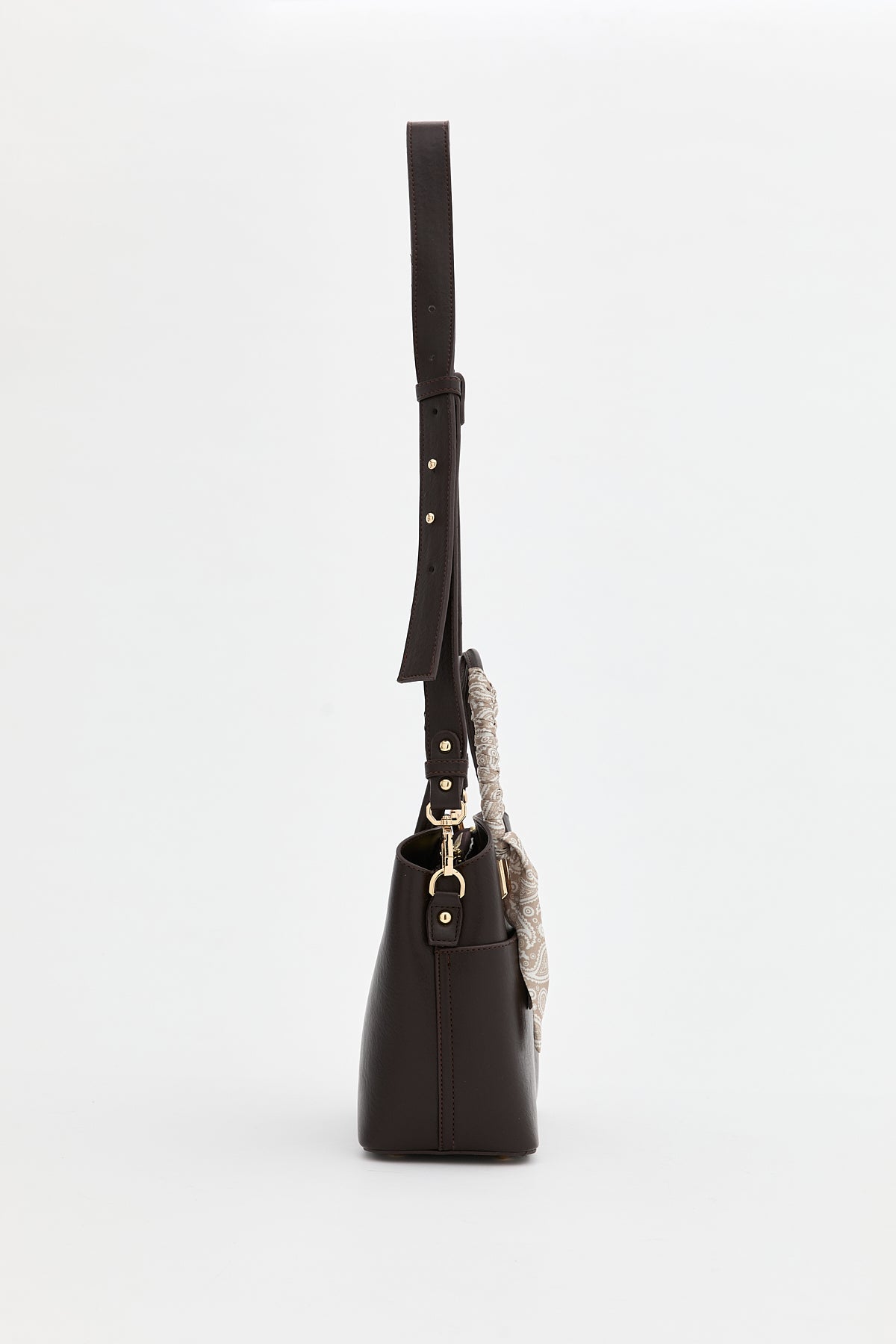 Tote Bag with Scarf Accessory - Coffee