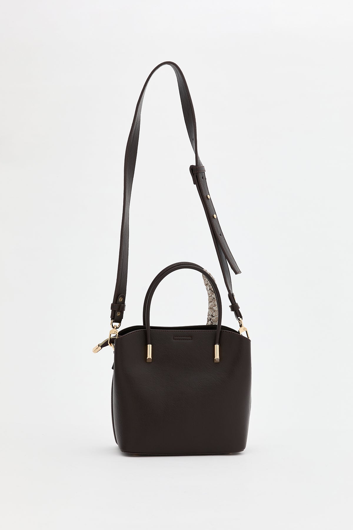 Tote Bag with Scarf Accessory - Coffee