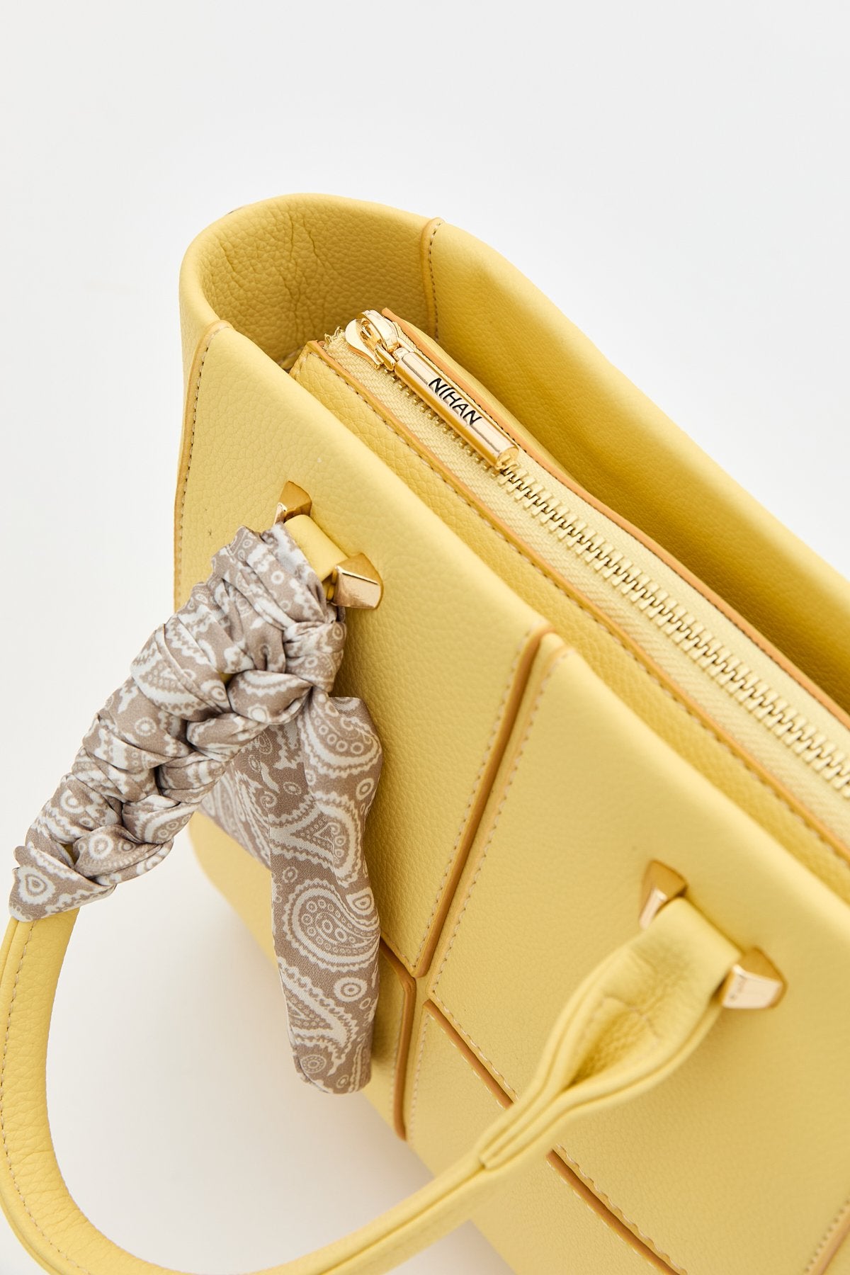 Tote Bag with Scarf Accessory - Yellow
