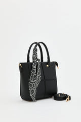 Tote Bag with Scarf Accessory - Black