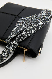 Tote Bag with Scarf Accessory - Black