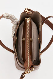 Tote Bag with Scarf Accessory - Tan