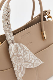 Tote Bag with Scarf Accessory - Mink
