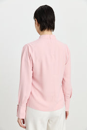 Elegant Blouse with Scarf Detail - Powder Pink