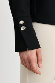 Elegant Blouse with Scarf Detail - Black