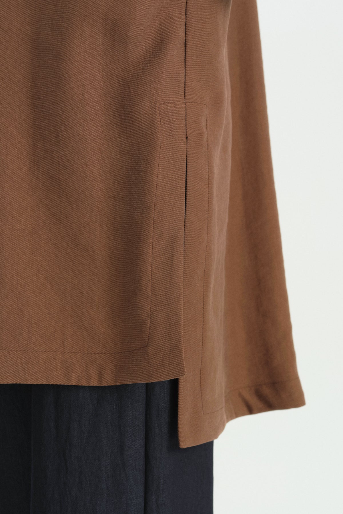 Scarf Hooded Oversized Lyocell Cape - Light Brown