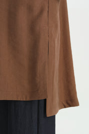 Scarf Hooded Oversized Lyocell Cape - Light Brown
