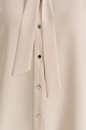 Scarf Collar Shirt - Beige