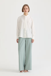 Scarf Collar Shirt - Ecru
