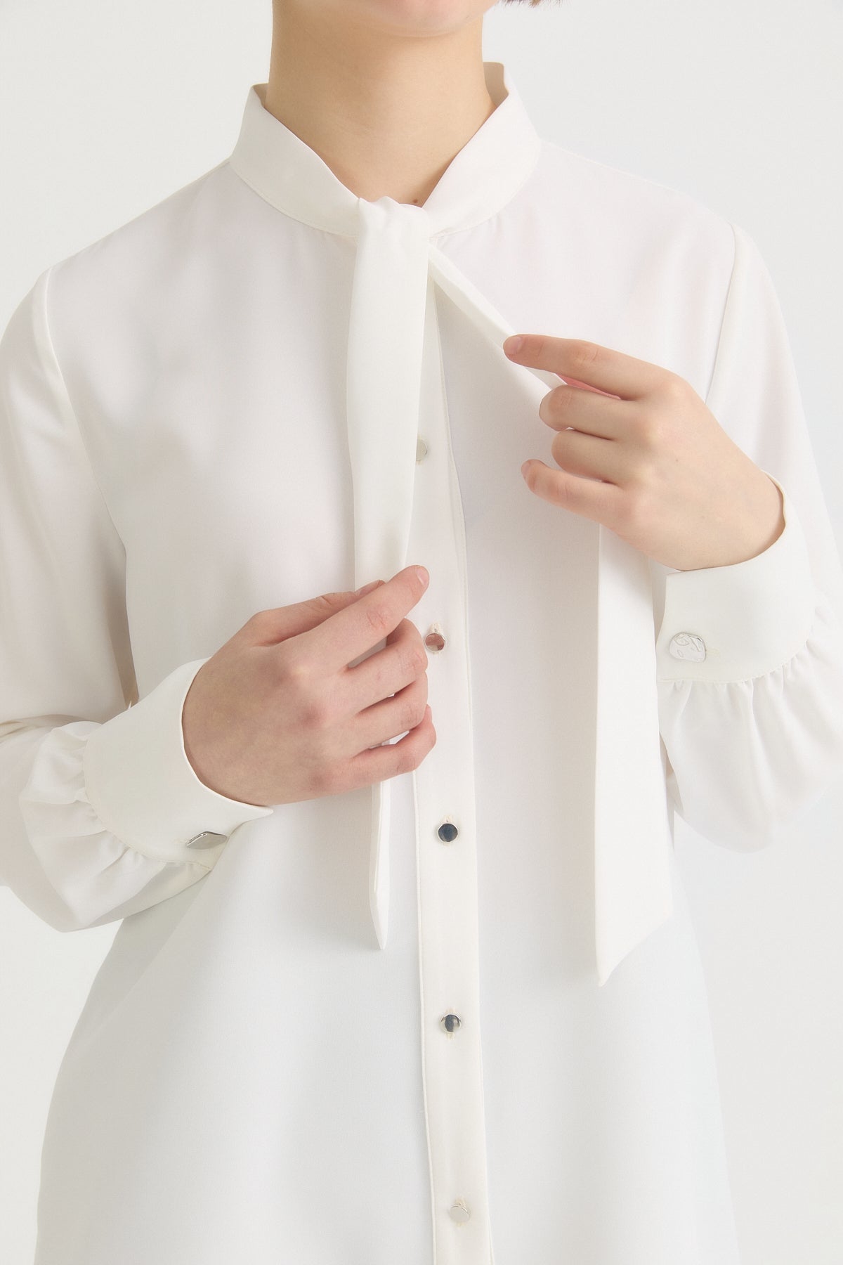 Scarf Collar Shirt - Ecru