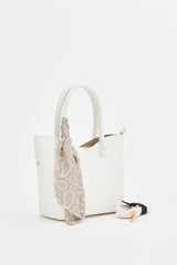Handbag with Scarf - White