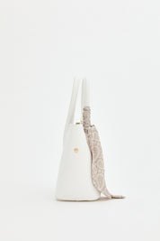 Handbag with Scarf - White