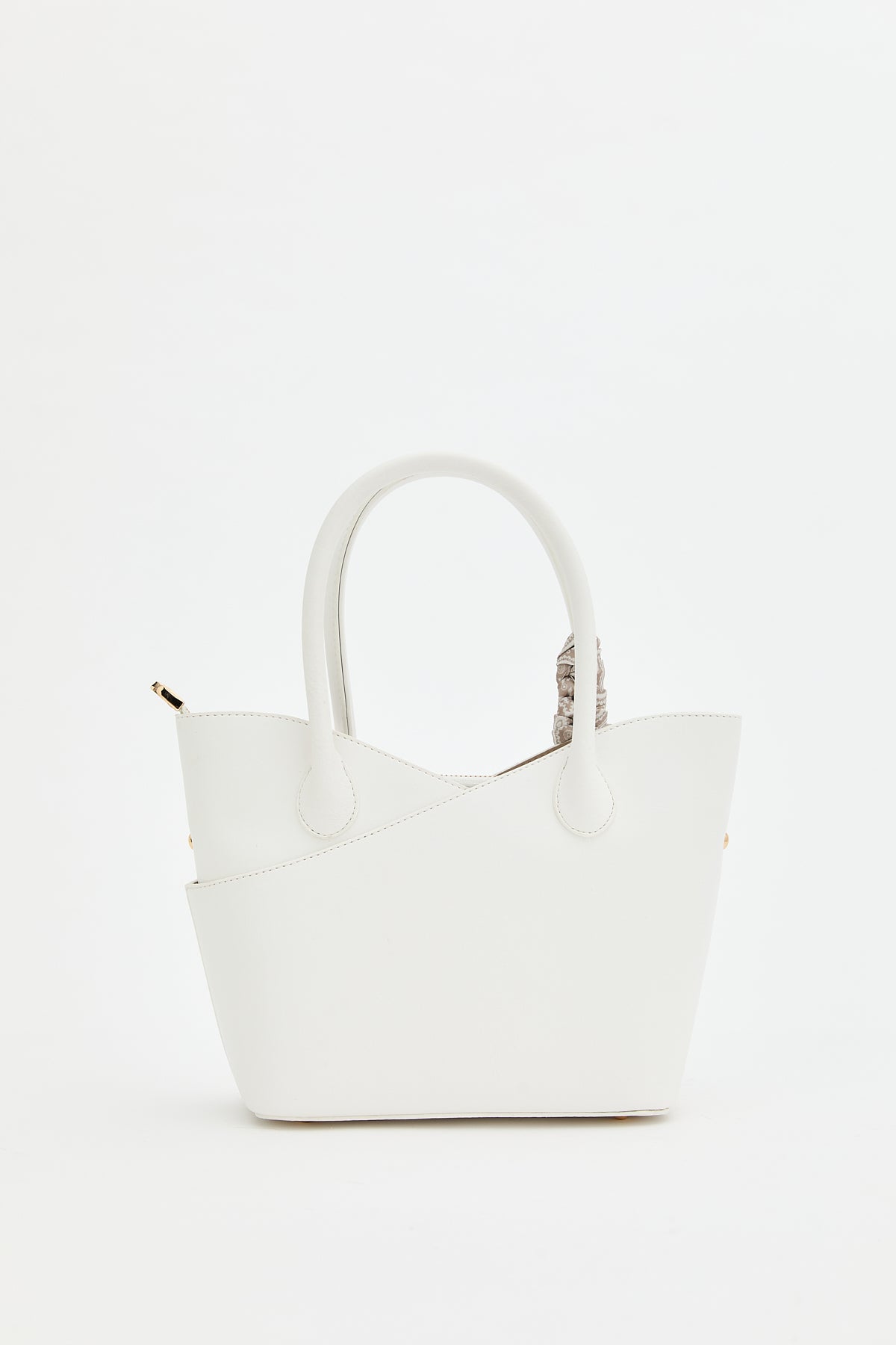 Handbag with Scarf - White
