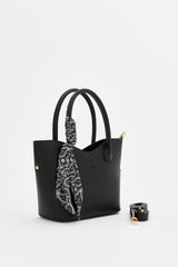 Handbag with Scarf - Black