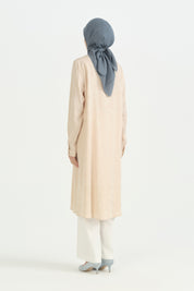 Fularlı Jakar Tunik - Bej