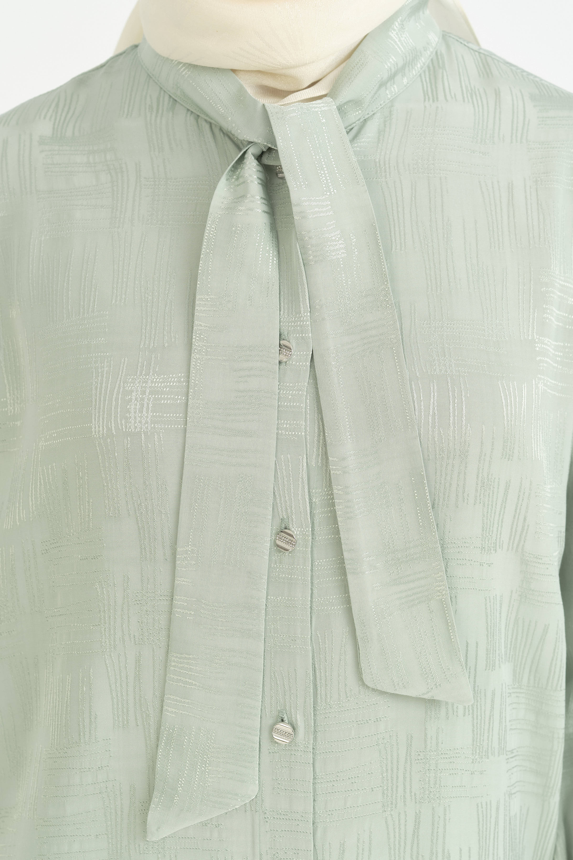 Fularlı Jakar Tunik - Mint