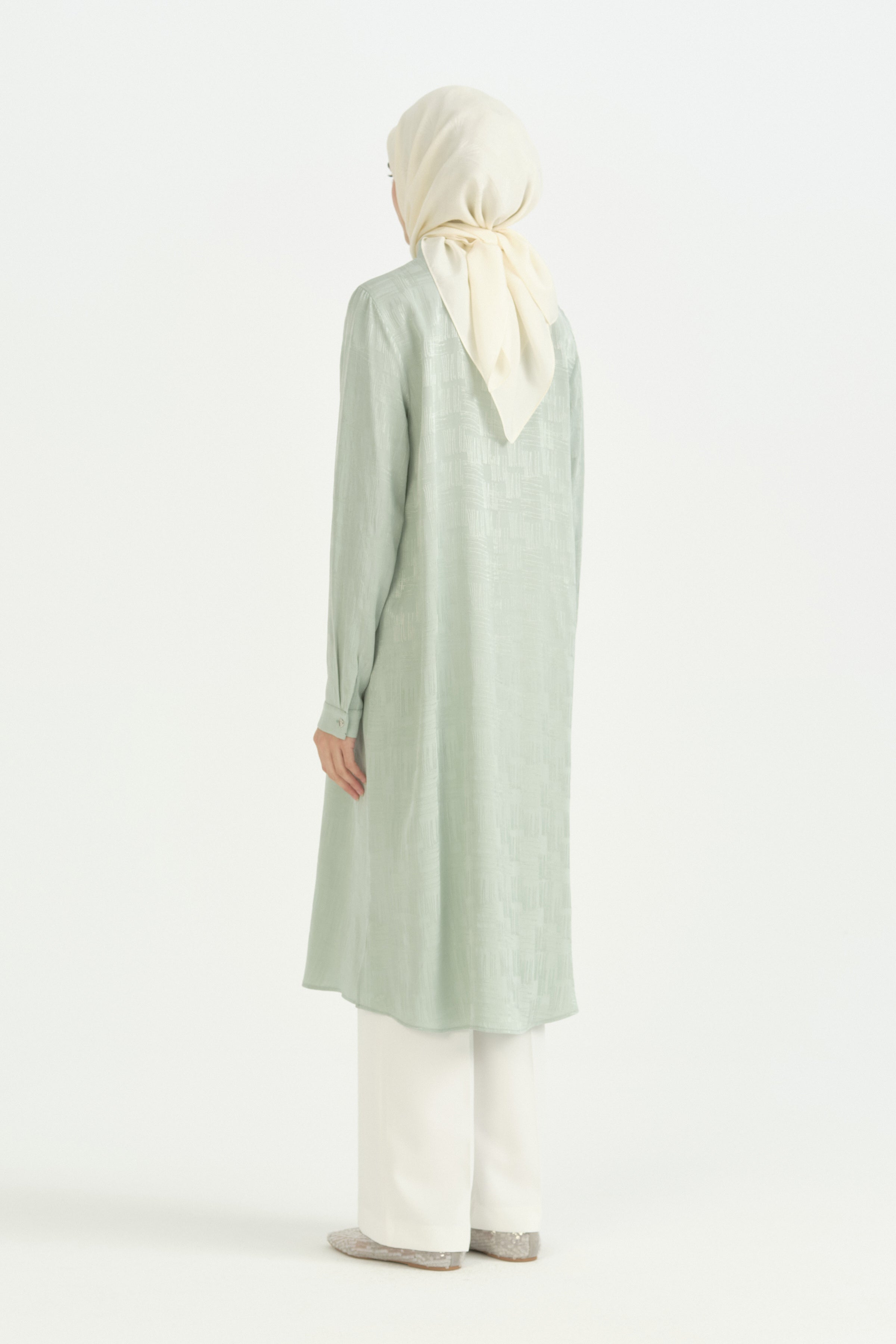 Fularlı Jakar Tunik - Mint
